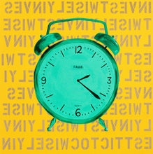 Load image into Gallery viewer, limited edition print Alarm Clock time invest wisely art green yellow