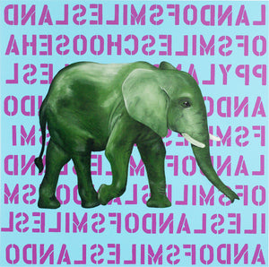elephant thailand green art limited edition print decor decorate