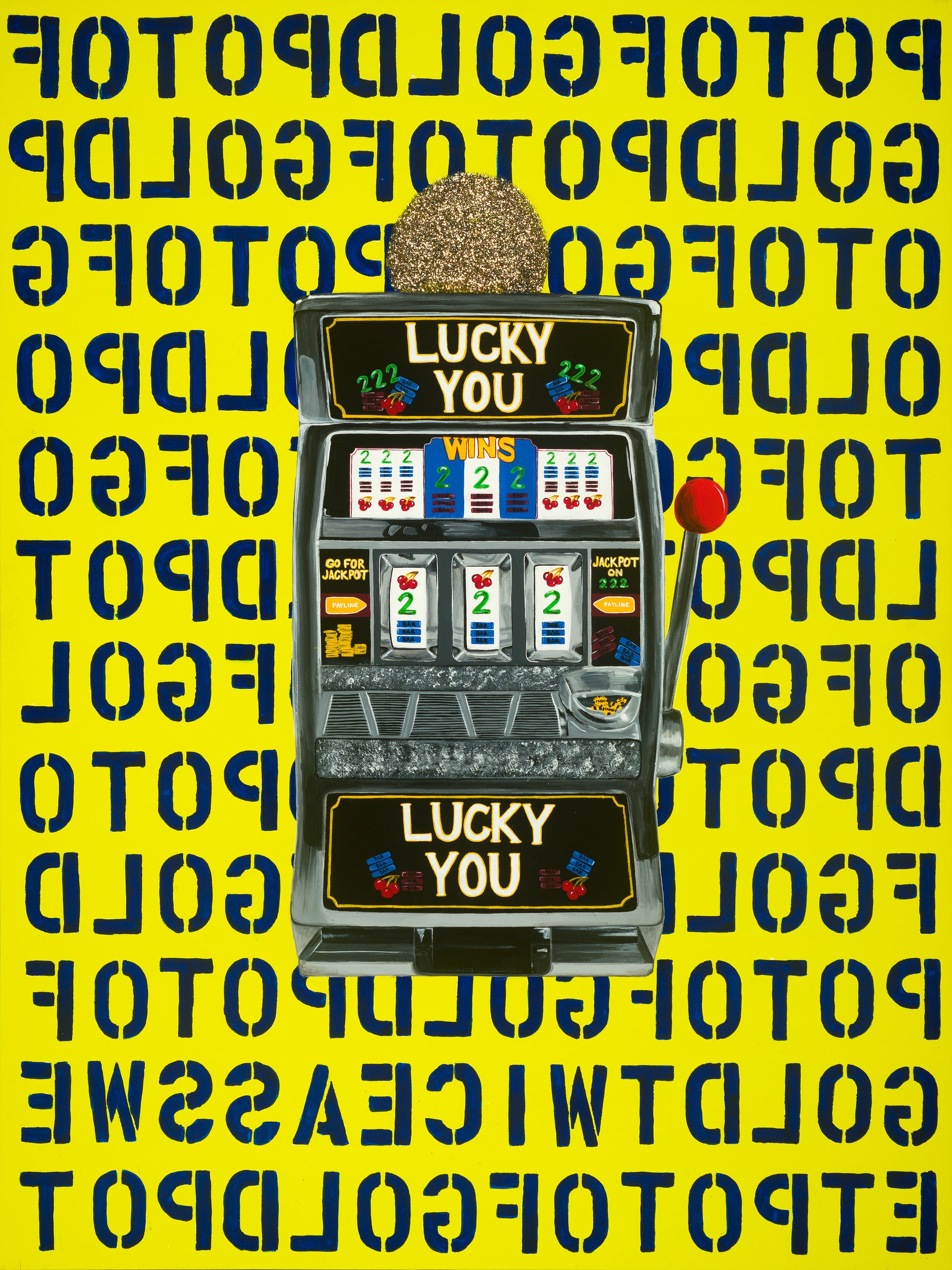 limited edition art print slot machine vegas lucky you decor decorate gold win winner