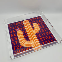 Load image into Gallery viewer, Decorative Acrylic Tray Cactus texas decor orange flower