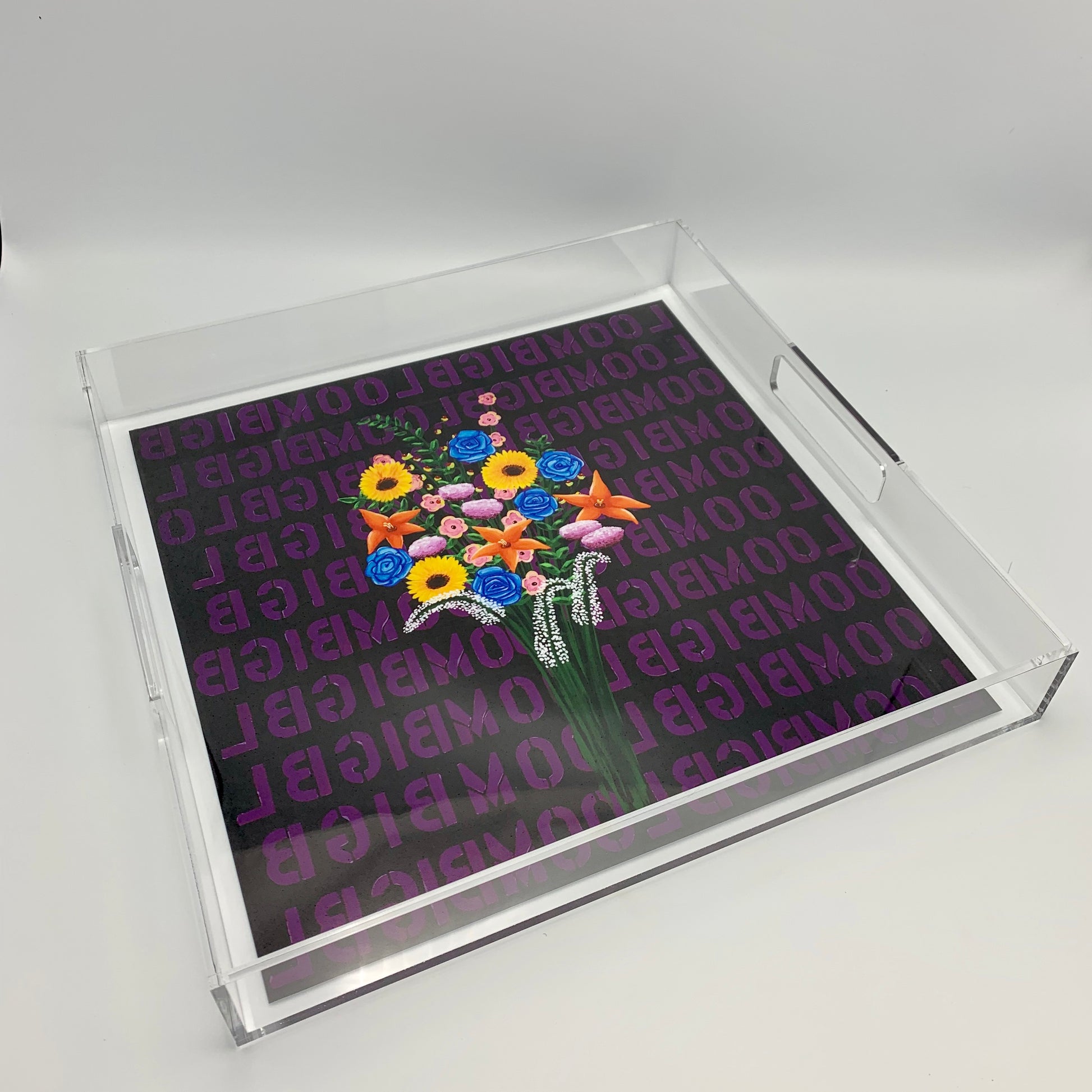 flower bouquet bloom big acrylic tray decor decorate