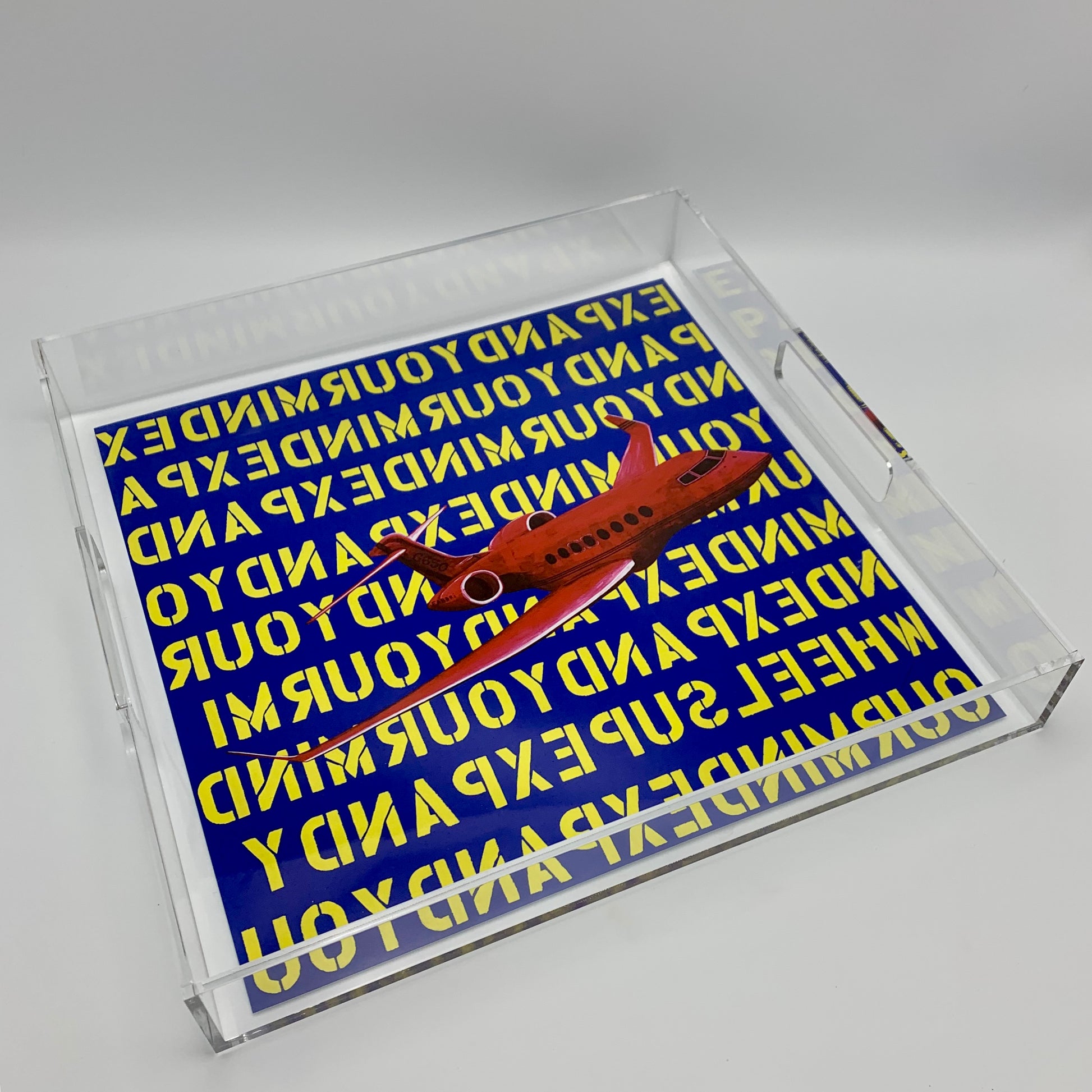 acrylic tray art decor decorate plane travel explore decor decorate