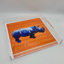 Load image into Gallery viewer, acrylic tray art decor decorate rhino rhinoceros orange