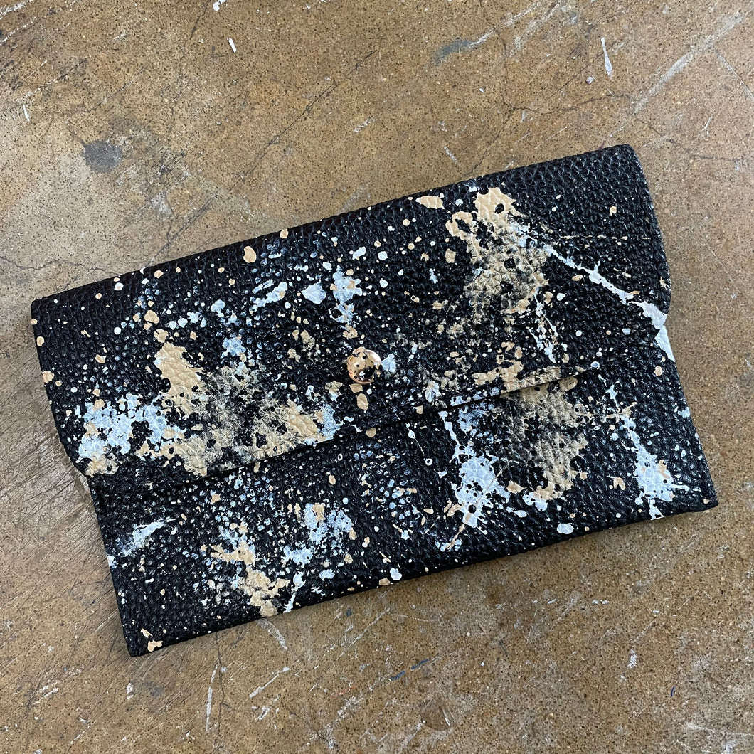 Black Envelope Pouch - Coffee Break Splatter